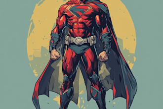 draw superhero character illustration and concept art