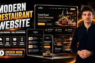 design a modern restaurant website with online ordering