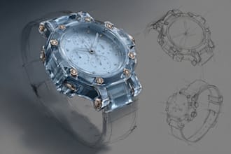 create unisex jewelry and watch design sketches