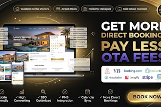 build airbnb direct booking website with guesty ownerez and vacation rental pms