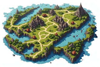 create a game dnd fantasy map illustration