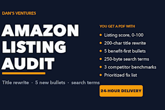 audit your amazon listing and rewrite your title and bullets