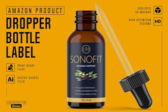 do supplement label design, product label, cbd hemp label or any bottle label