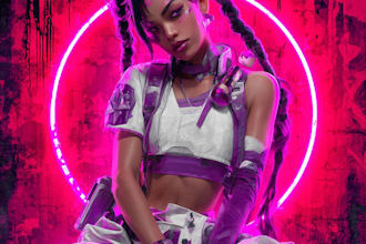 create cyberpunk character art