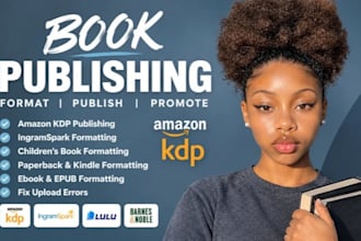 amazon KDP book formatting, paperback or kindle book formatting