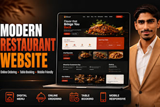 build a modern restaurant website with online ordering and table booking