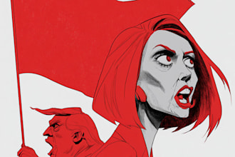 stunning digital political cartoon for political cartoon
