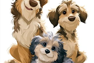 draw disney pet portrait illustration