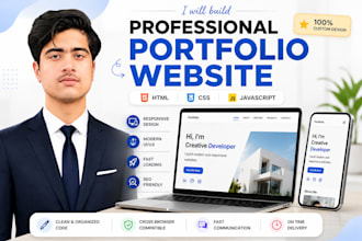 create a professional portfolio website