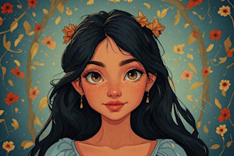 illustrate unique disney portrait painting