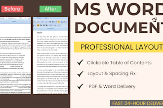 do professional ms word document formatting and layout