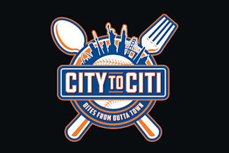 design restaurant chef logo with bites from town