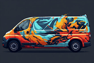 make attractive car wrap design and vehicle wrap design