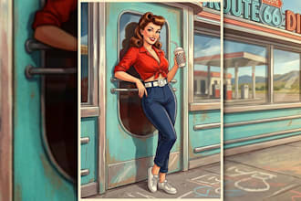 draw a pin up girl and pin up