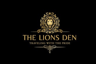 design lions den travel entrepreneurs logo