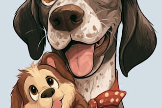draw disney pet portrait illustration