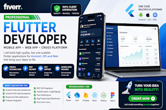 develop a flutter mobile app for android ios and web