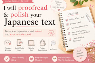 proofread and polish your japanese text naturally