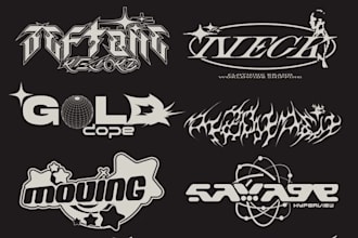 design y2k grunge streetwear logo for your brand