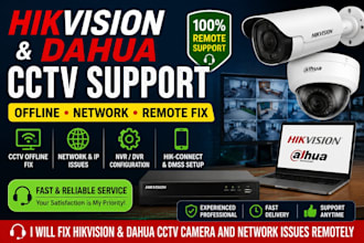 fix hikvision and dahua cctv camera offline and network issues remotely