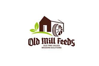 design powerful consulting old mill feed logo