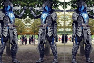 design wearable  anime armor helmet mask for 3d printing