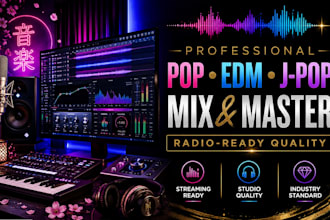 professionally mix and master your pop, edm, jpop song to radio ready quality