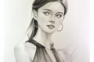 hand draw realistic pencil sketch portraits,charcoal drawing from photo