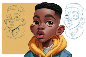 draw a cute cartoon portrait