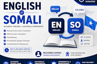 do translate english to somali and somali to english professionally