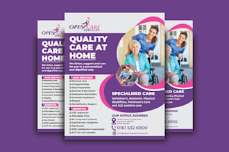 design professional medical, homecare, dental, flyer, leaflet design