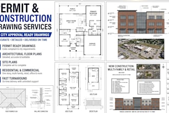 draft permit drawing for construction plan city permit plan