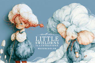 illustrate watercolor children book