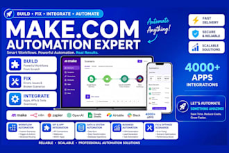 fix make com, setup make automation, make integration, make com expert