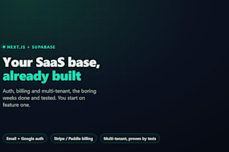 build your supabase and nextjs saas starter with auth and billing