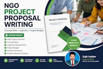 write ngo project proposal, concept note, log frame and project budget