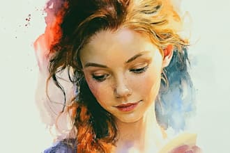 draw illustration and clip art in watercolor style