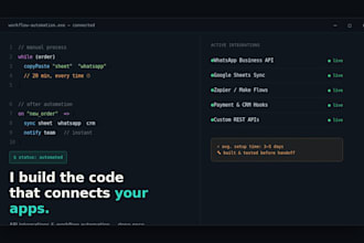 automations and API integrations to connect your business apps