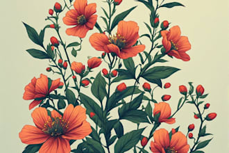 create botanical illustration in the traditional watercolor