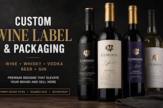 do custom wine label, bottle label, wine label design, whisky label, vodka label