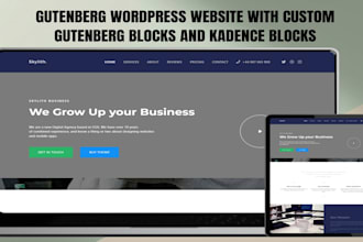 design a gutenberg wordpress website with custom gutenberg blocks, kadence block