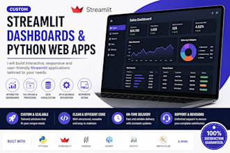 build custom streamlit dashboards and python web apps