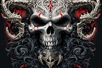 make fantasy vintage horror character for t shirt