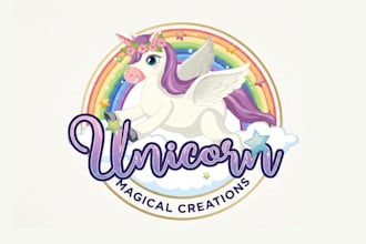 design high quality unicorn logo with free source file