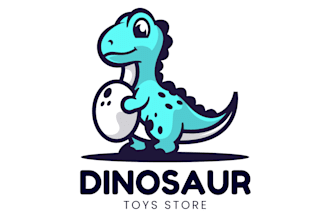 create proffesional dinasour logo with canva file in 24h