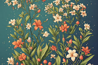 draw botanical illustrations of flowers concept art