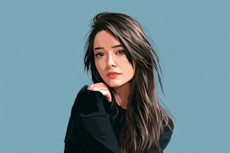 create cartoon vector portrait from photo