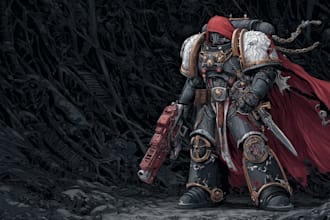 draw you as your favorite space marine chapter 40k warhammer
