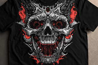 create t shirt design vintage punk, classic rock, dark art