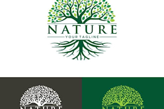 design modern natural, tree, and eco friendly logo for your business